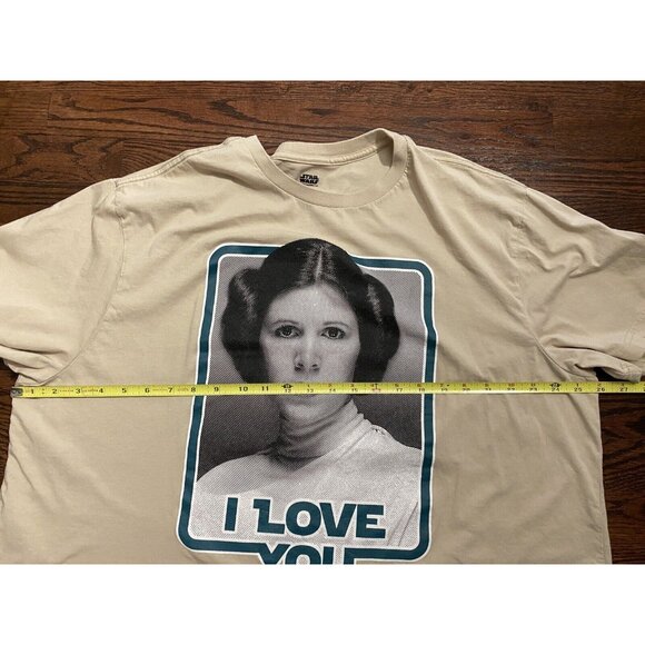 Disney Parks Star Wars Princess Leia I Love You Adult Shirt Sz 2XL SOFT COMFY - Picture 7 of 8